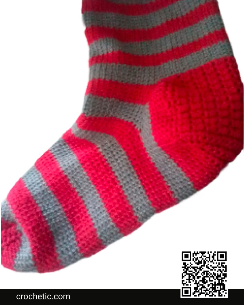 Striped Socks - Crochet Pattern