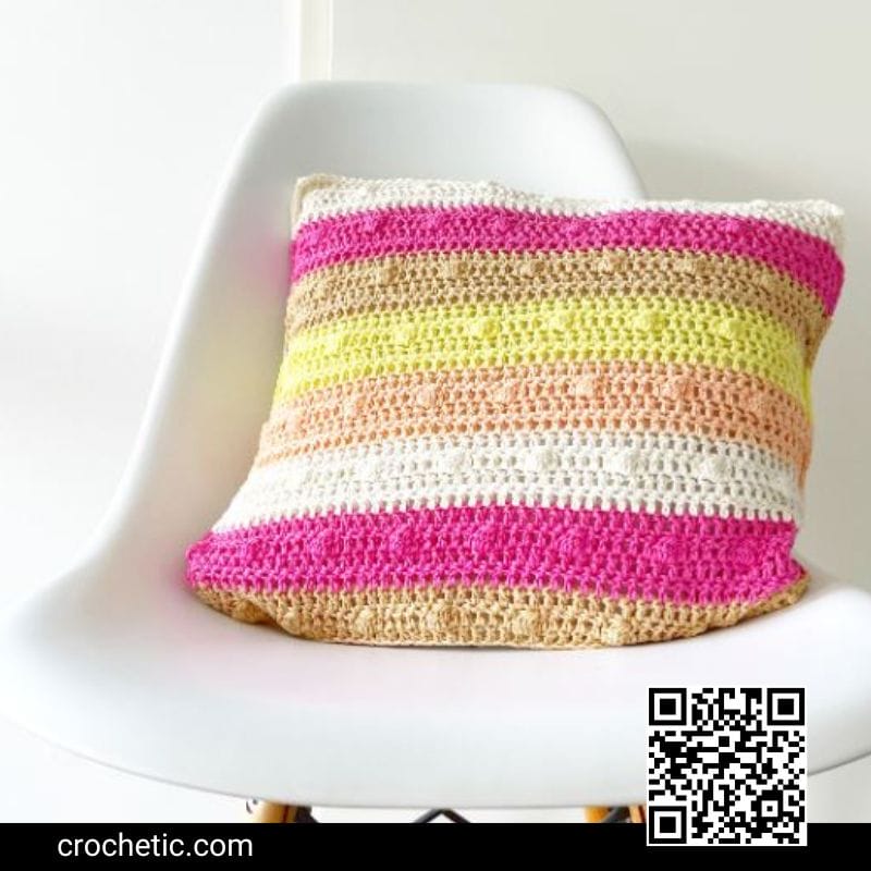 Rainbow Bobble Stitch Pillow - Crochet Pattern