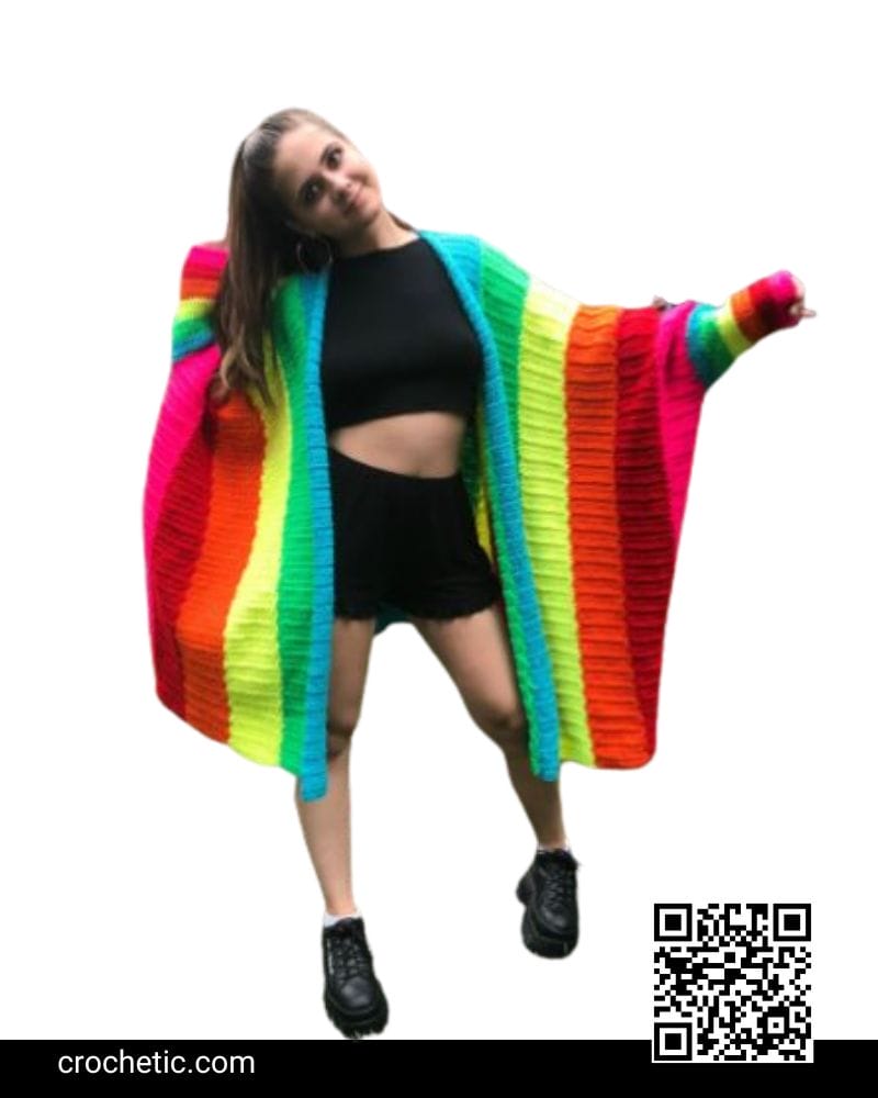 Rainbow Pride Cardigan - Crochet Pattern