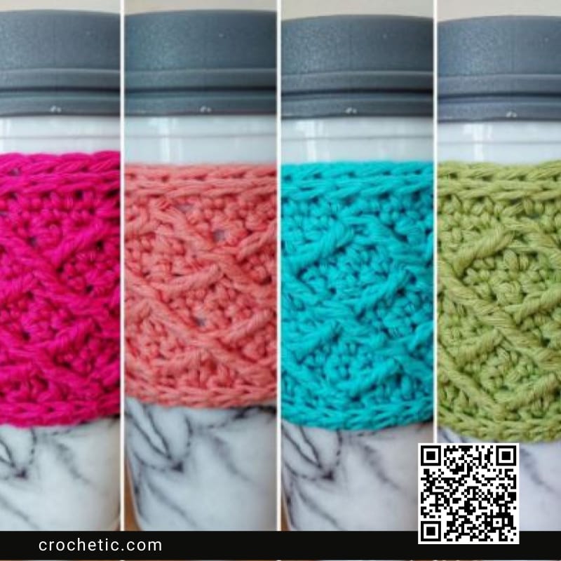 Rombus Coffee Cup Cozy - Crochet Pattern