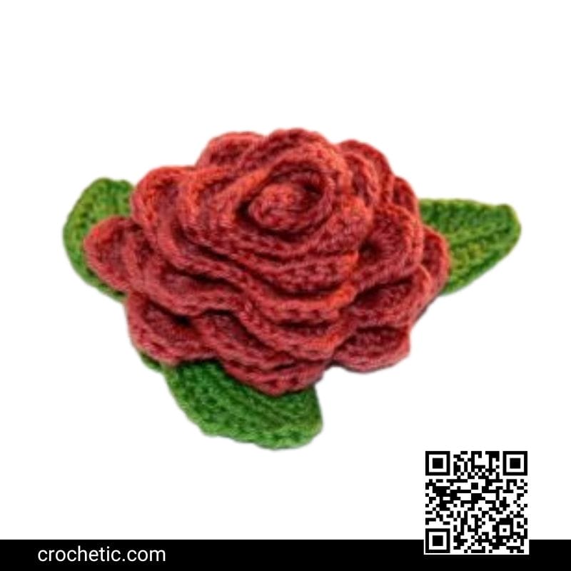Rose And Leaves - Crochet Pattern