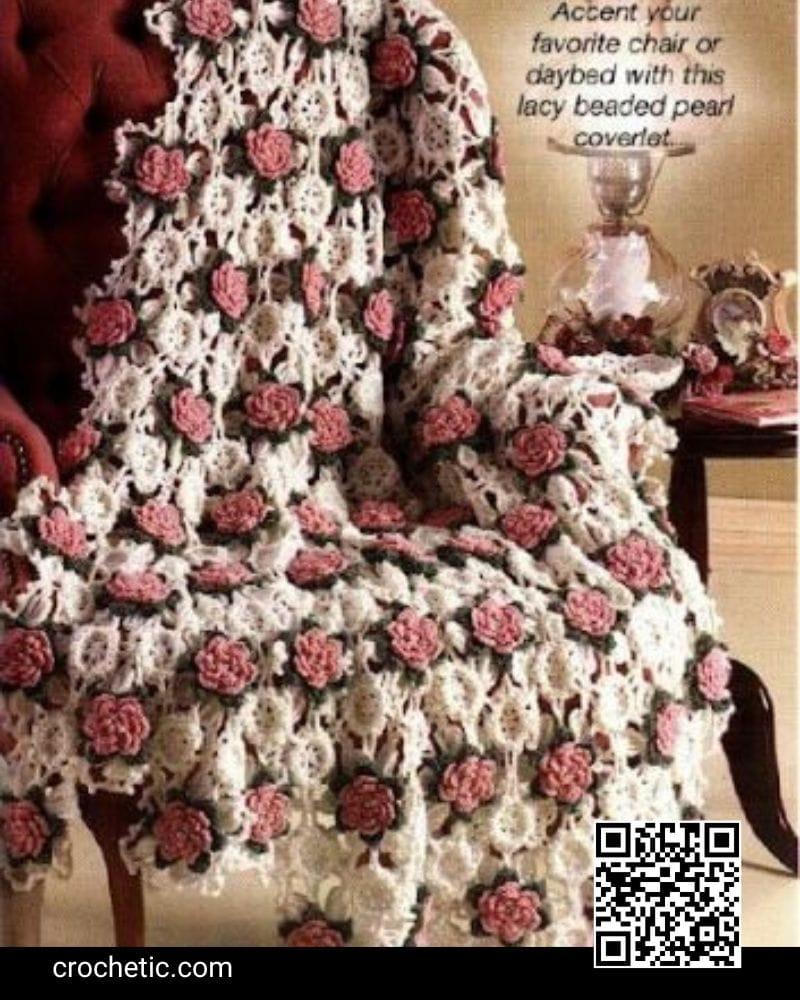 Rose Beaded Coverlet- Crochet Pattern