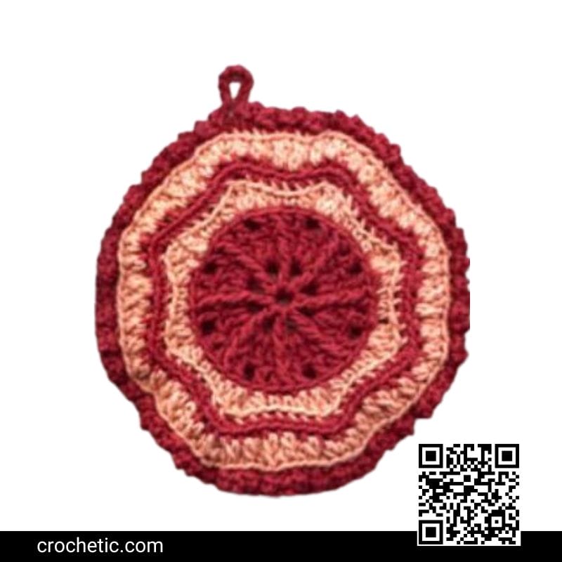 Rounded Octagon Potholder - Crochet Pattern
