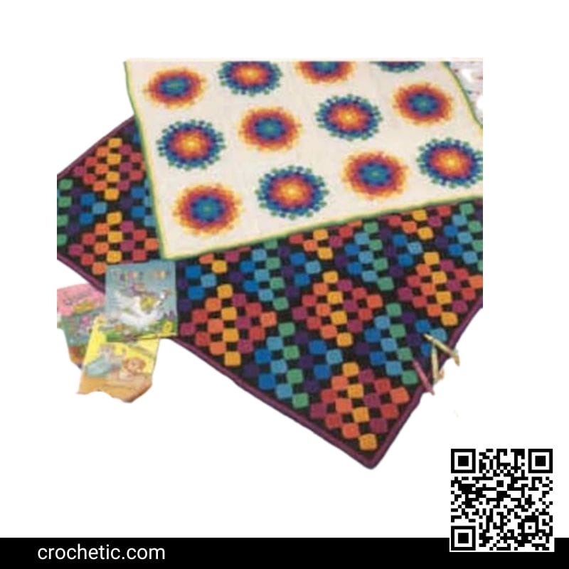 Scrap Applique Afghans - Crochet Pattern