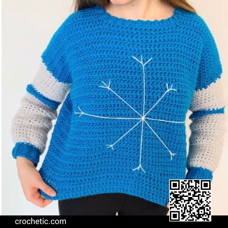 Snowflake Holiday Sweater - Crochet Pattern