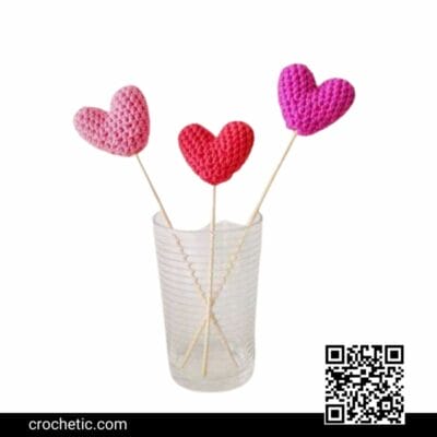 Stick Hearts - Crochet Pattern