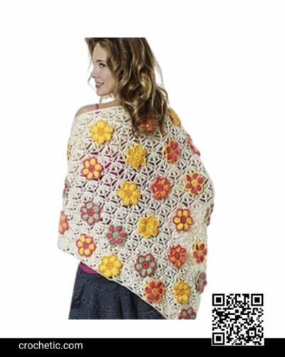 Summer Flowers Shawl - Crochet Pattern