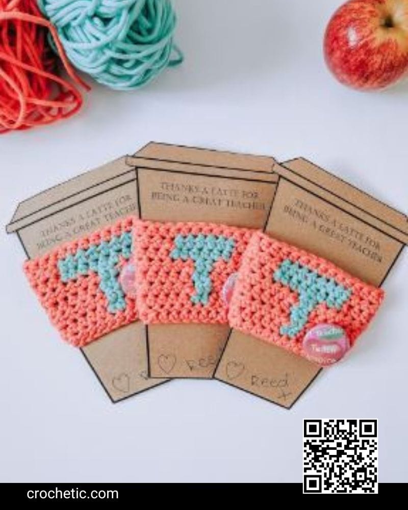 Teacher Gift Tapestry Cup Hugger - Crochet Pattern