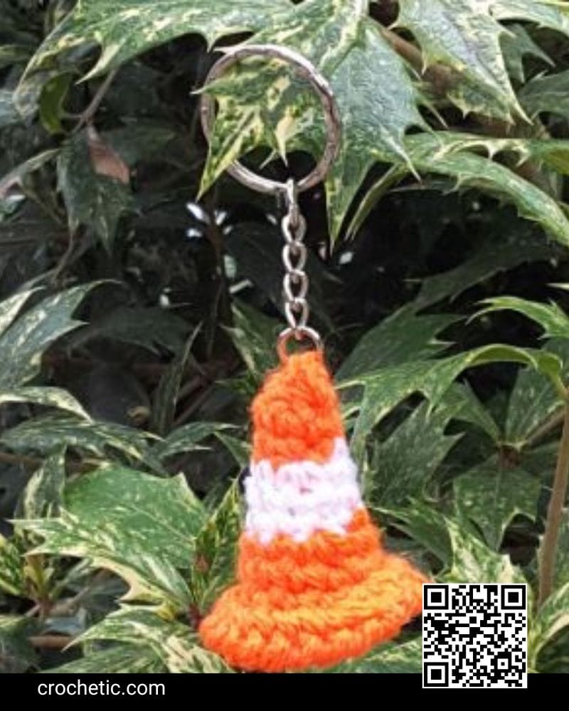 Traffic Cone Keychain - Crochet Pattern