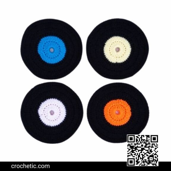 Vinyl Record Coasters - Crochet Pattern - Crochet Patterns for Tops ...