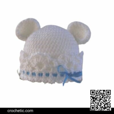 White Bear Hat - Crochet Pattern