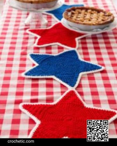 Americana Star Table Runner - Crochet Pattern