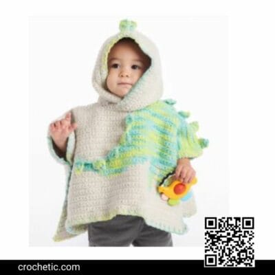 Baby Dino Poncho - Crochet Pattern
