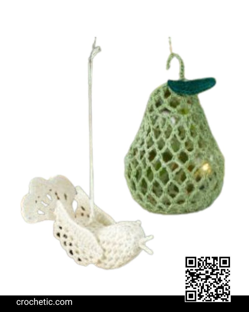 Baby Partridge & Pear Ornaments - Crochet Pattern