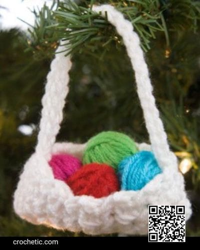 Basket Ornament - Crochet Pattern