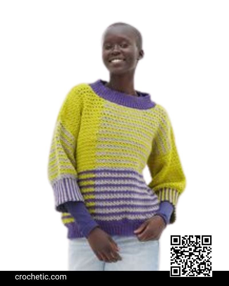 Blocked & Cropped Pullover – Crochet Pattern