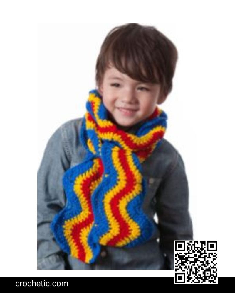 Brilliant Kids Ripple Scarf - Crochet Pattern