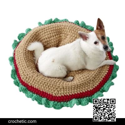 Burger Pet Bed - Crochet Pattern