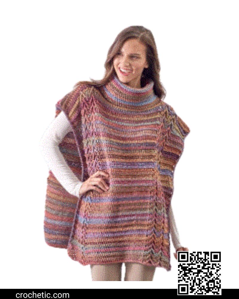 Cabled Poncho - Crochet Pattern