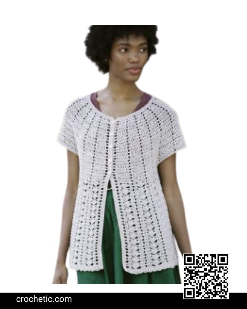 Cap Sleeve Cardigan - Crochet Pattern