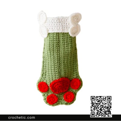 Crochet Dog Paws Christmas Stocking - Crochet Pattern
