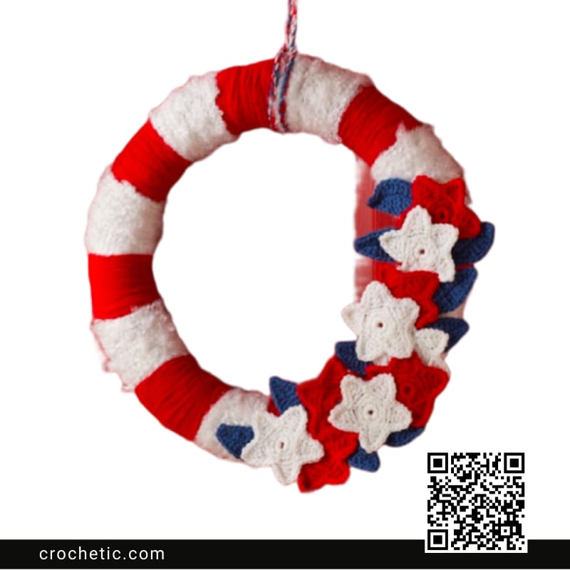 Stars & Stripes Wreath - Crochet Pattern