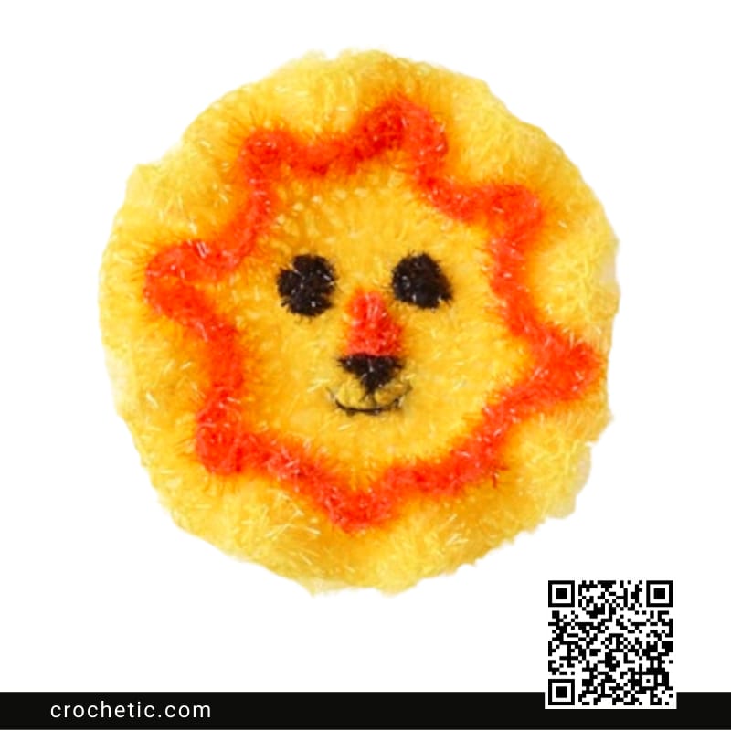 Friendly Lion Face Scrubby - Crochet Pattern