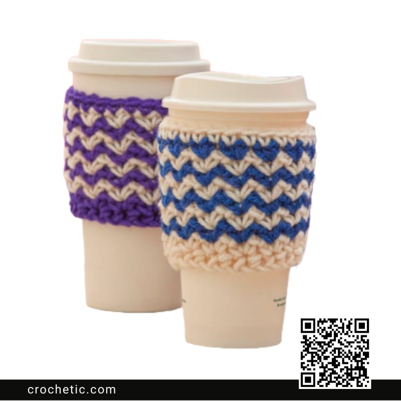 Zig-Zag Crochet Cup Cozy - Crochet Pattern