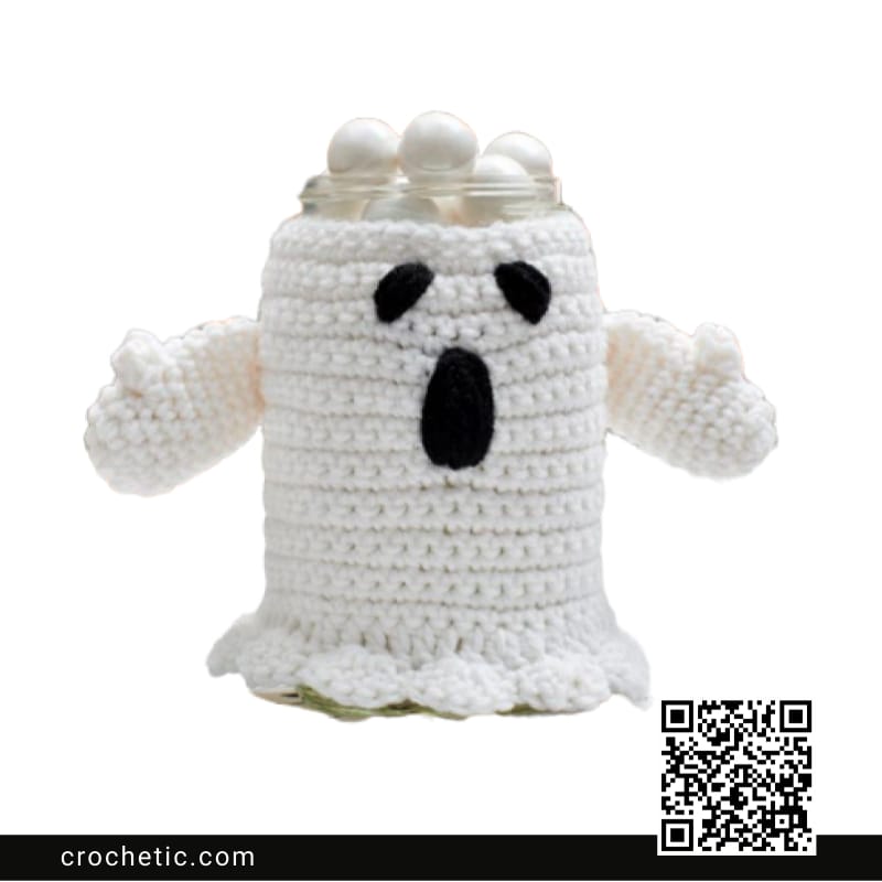 Spooky Ghost Jar Cozy - Crochet Pattern