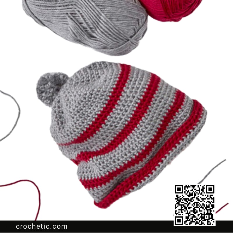 Beginner Crochet Striped Hat - Crochet Pattern