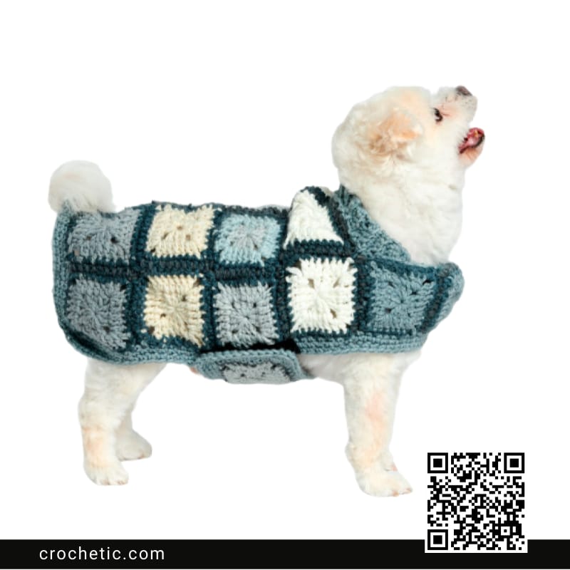Crochet Granny Motif Dog Coat - Crochet Pattern