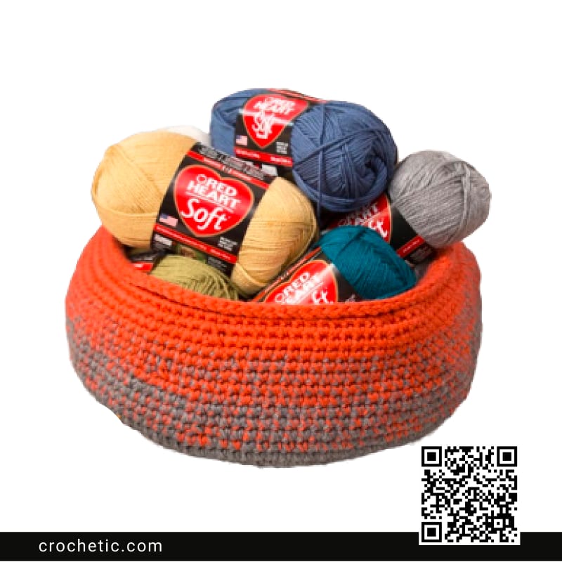 Glowing Embers Basket - Crochet Pattern