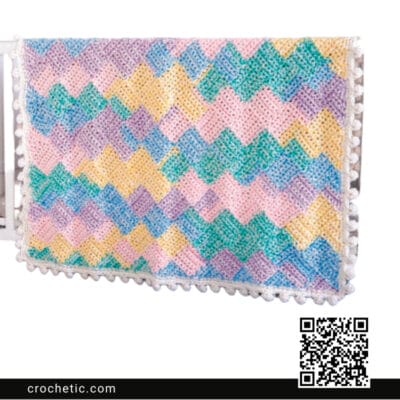 Marled Entrelac Crochet Baby Blanket - Crochet Pattern