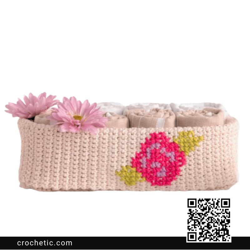Cross Stitch Crochet Basket - Crochet Pattern