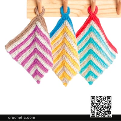 Crochet Right Stripe Dishcloth - Crochet Pattern