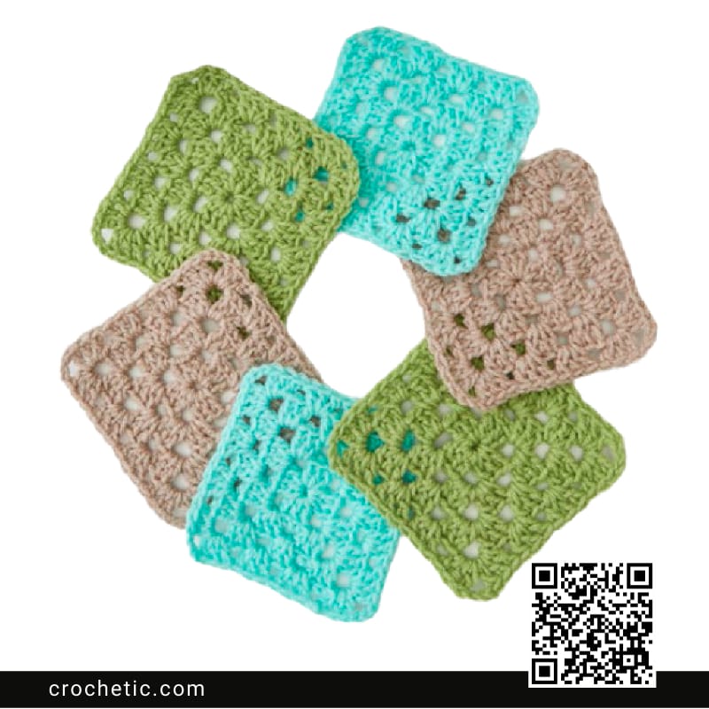 Easy Square Crochet Coasters - Crochet Pattern