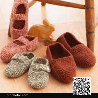 Super Value Family Slippers - Crochet Pattern