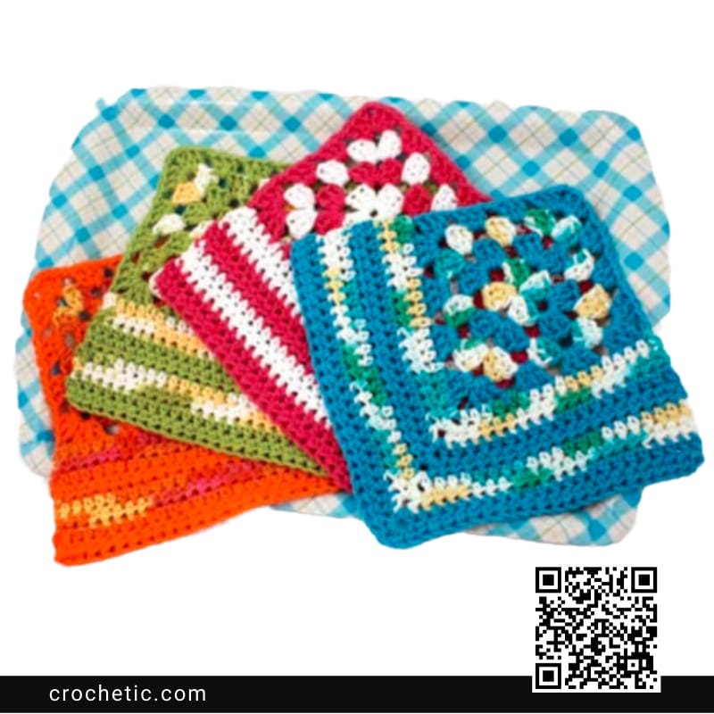 Granny Corner Dishcloth - Crochet Pattern