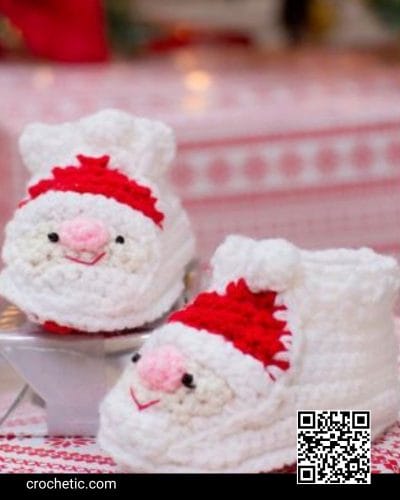 Child’s Santa Slippers - Crochet Pattern