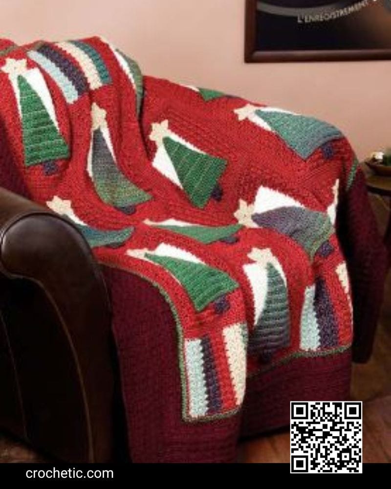 Christmas Tree Throw - Crochet Pattern