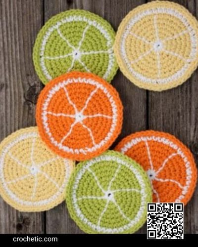 Citrus Slice Coasters - Crochet Pattern