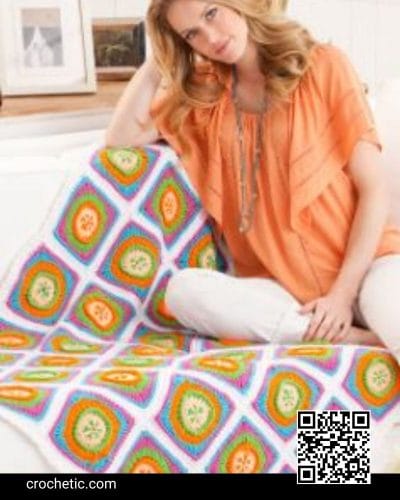 Citrus Smoothie Throw - Crochet Pattern