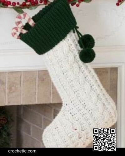 Cable Stocking - Crochet Pattern