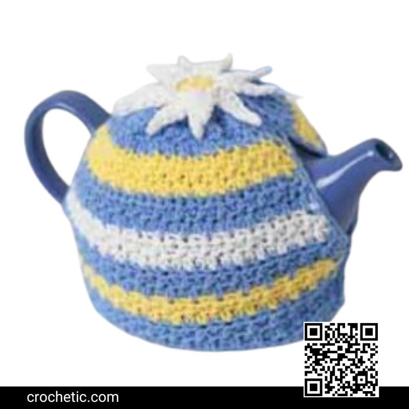 Daisy Motif Tea Cozy - Crochet Pattern