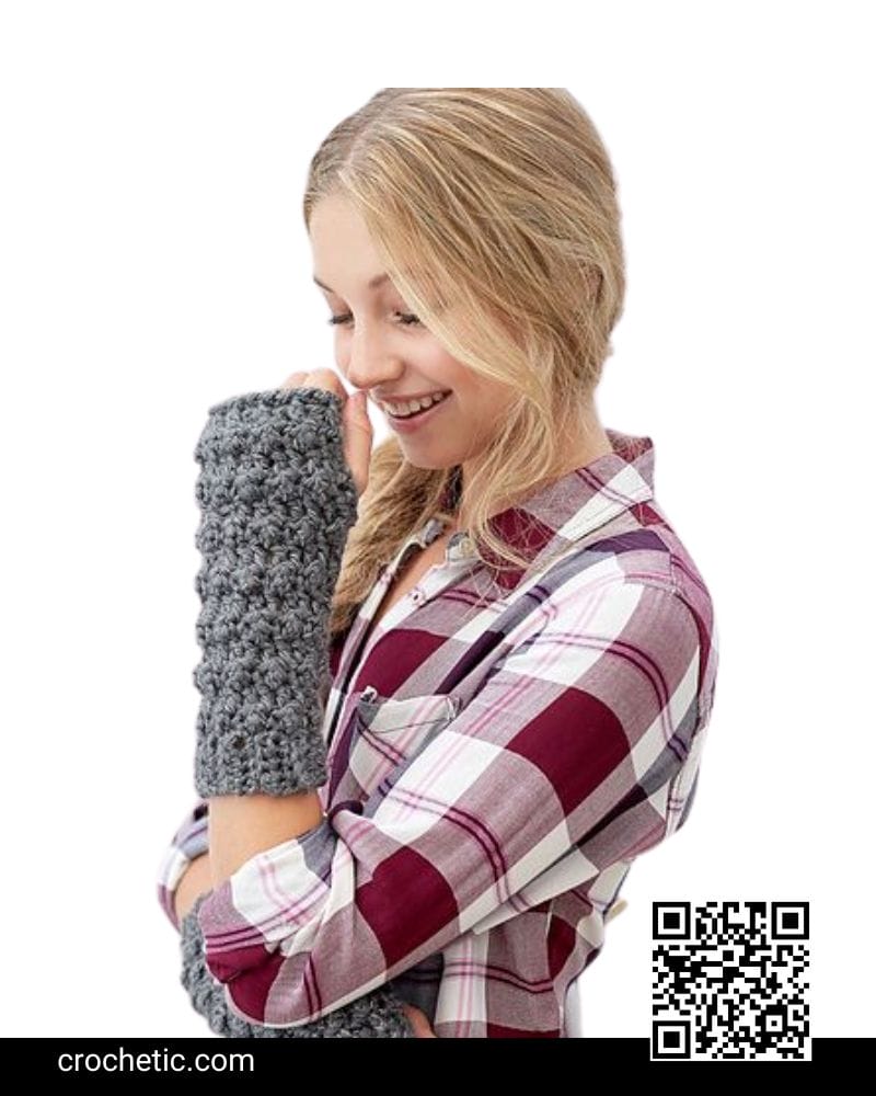 Faux Bobble Wristers – Crochet Pattern