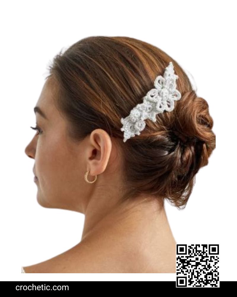 Floral Hair Comb - Crochet Pattern