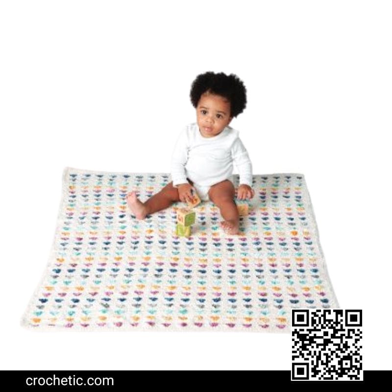 Heart Stripe Baby Blanket - Crochet Pattern