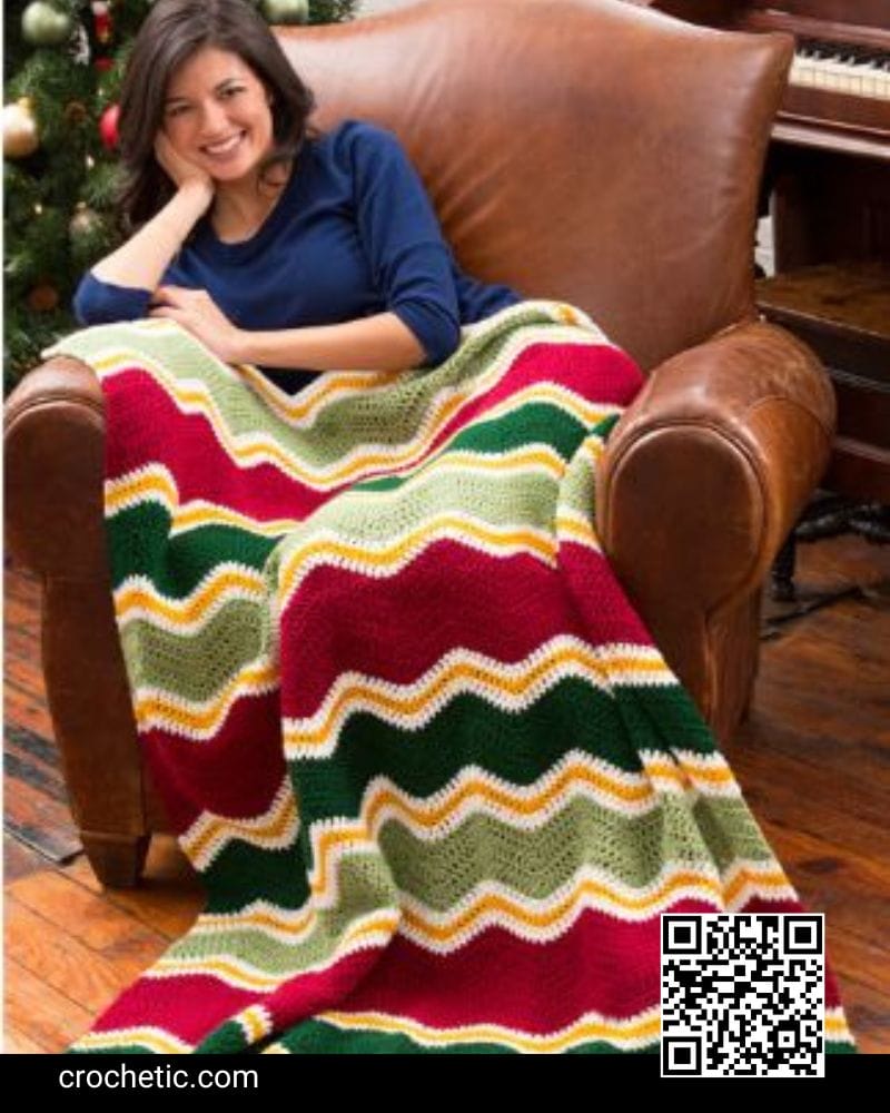 Holiday Chevron Throw - Crochet Pattern