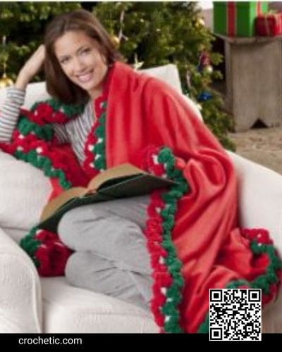 Holiday-Edged Fleece Throw - Crochet Pattern