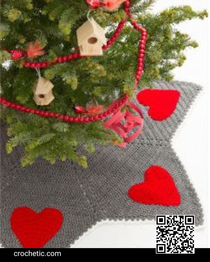 Holiday Hearts Tree Skirt - Crochet Pattern